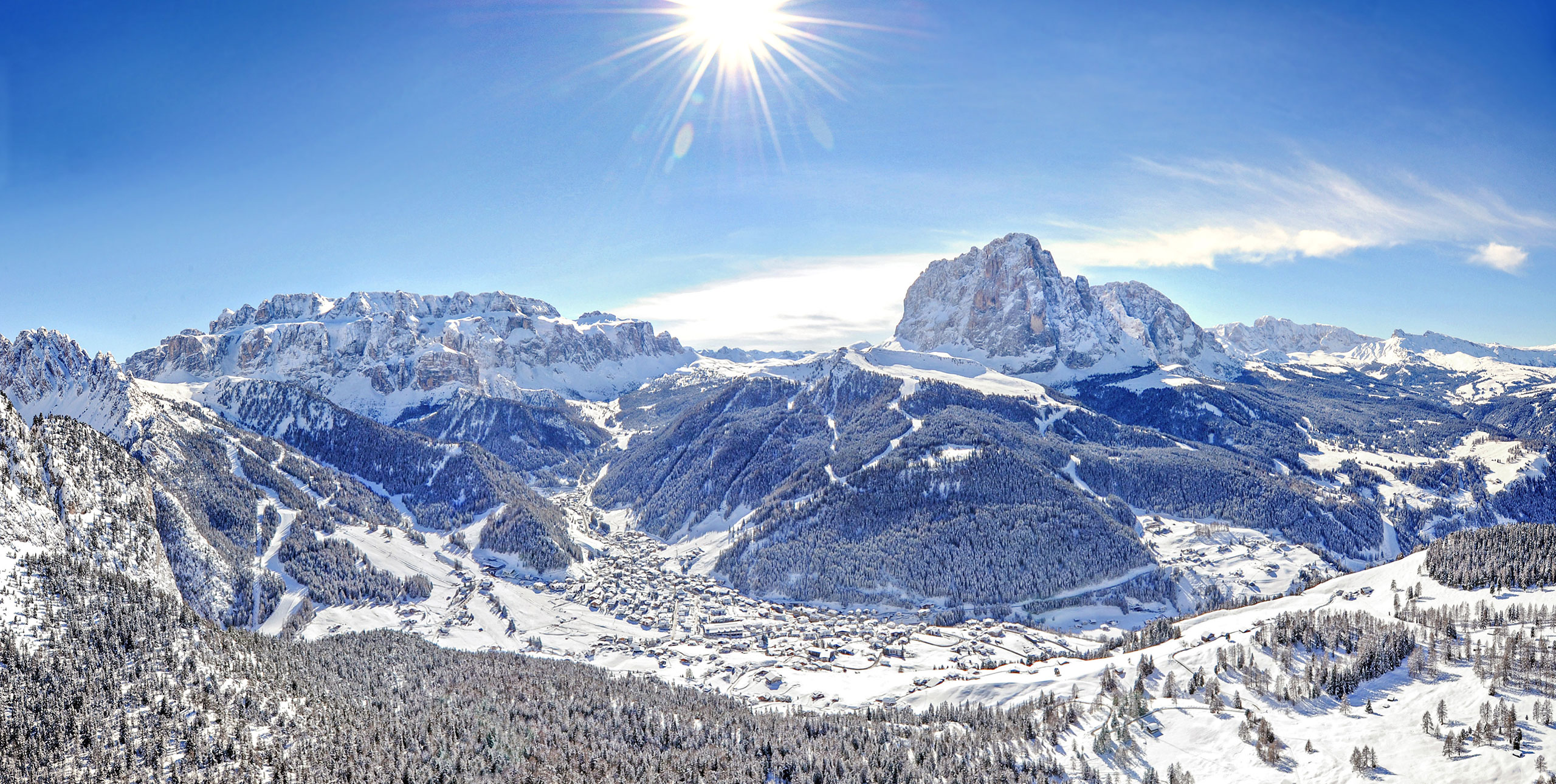 Winter in Val Gardena in the Dolomites
